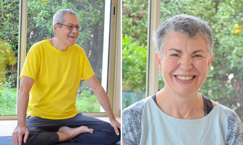 Dominique et Alexandre Alcaraz, enseignant d'hatha Yoga au centre des lucioles